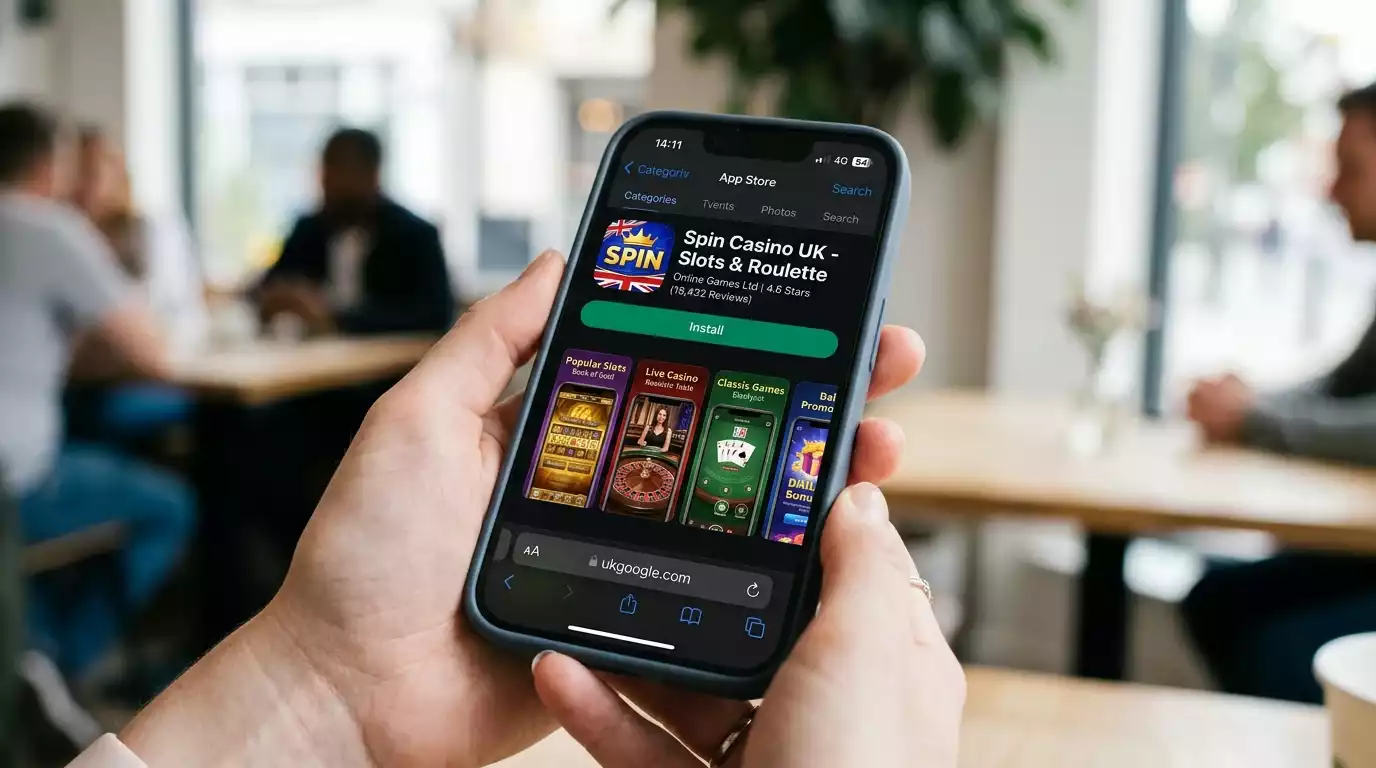 Mobile app store page for a UKGC-licensed gambling app