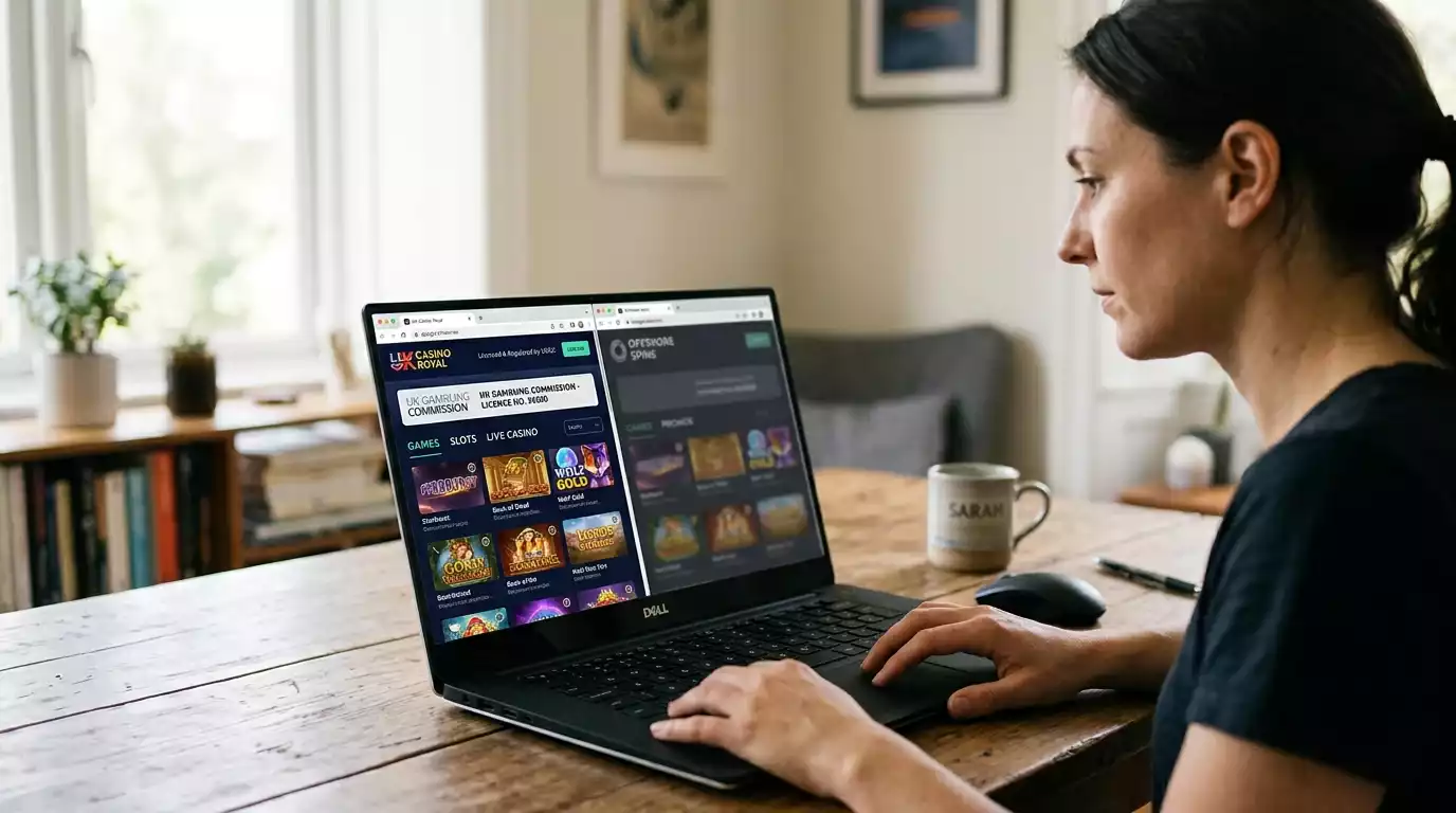 Player choosing a UKGC-licensed casino over an offshore alternative