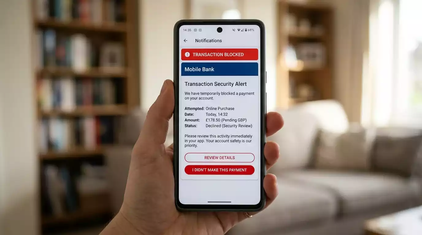 UK bank app blocking a card deposit to an offshore gambling merchant