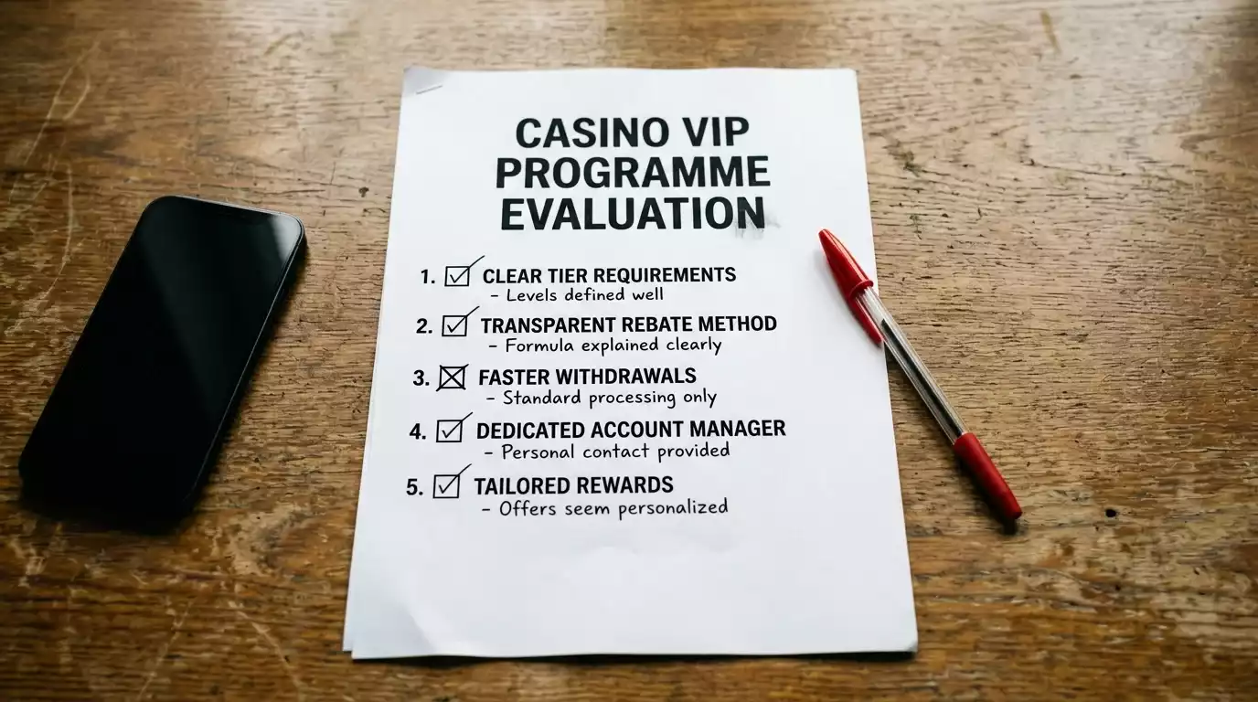 Annotated example of UK casino VIP programme signals separating real value from marketing fluff